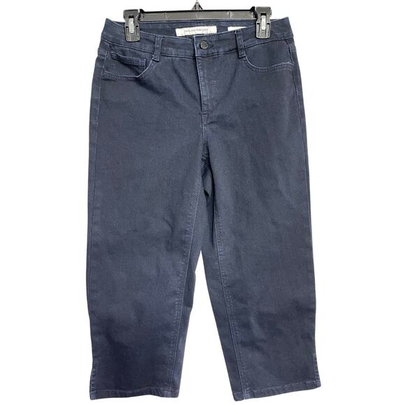 Jones New York Soho Crop Jeans Women Size 6 Blue Mid Rise Denim Pockets - Picture 1 of 6